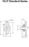 Mounted Bearings 2-bolt flanged eccentric VCJT Stand G